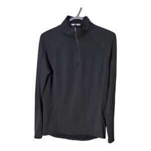 L.L. Bean Men's Midweight Base Layer 1/4 Zip Mockneck Size‎ M Thumbholes Black